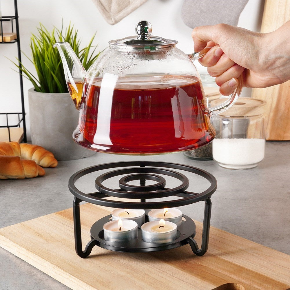 Metal heater for teapots and fondue