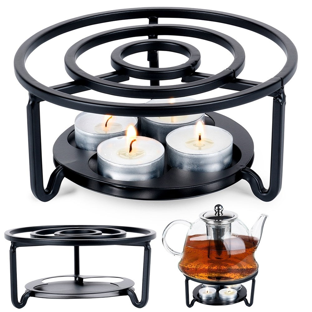 Metal heater for teapots and fondue
