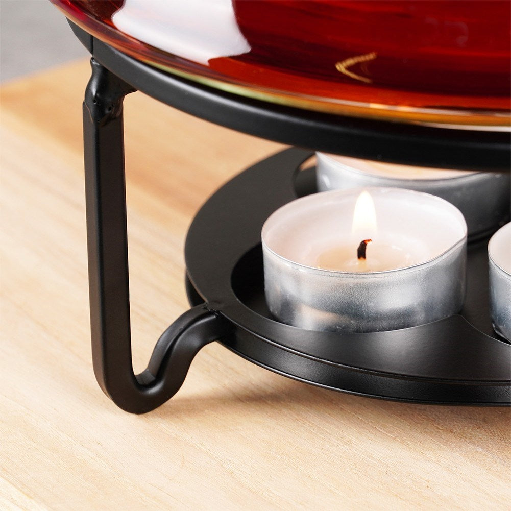 Metal heater for teapots and fondue