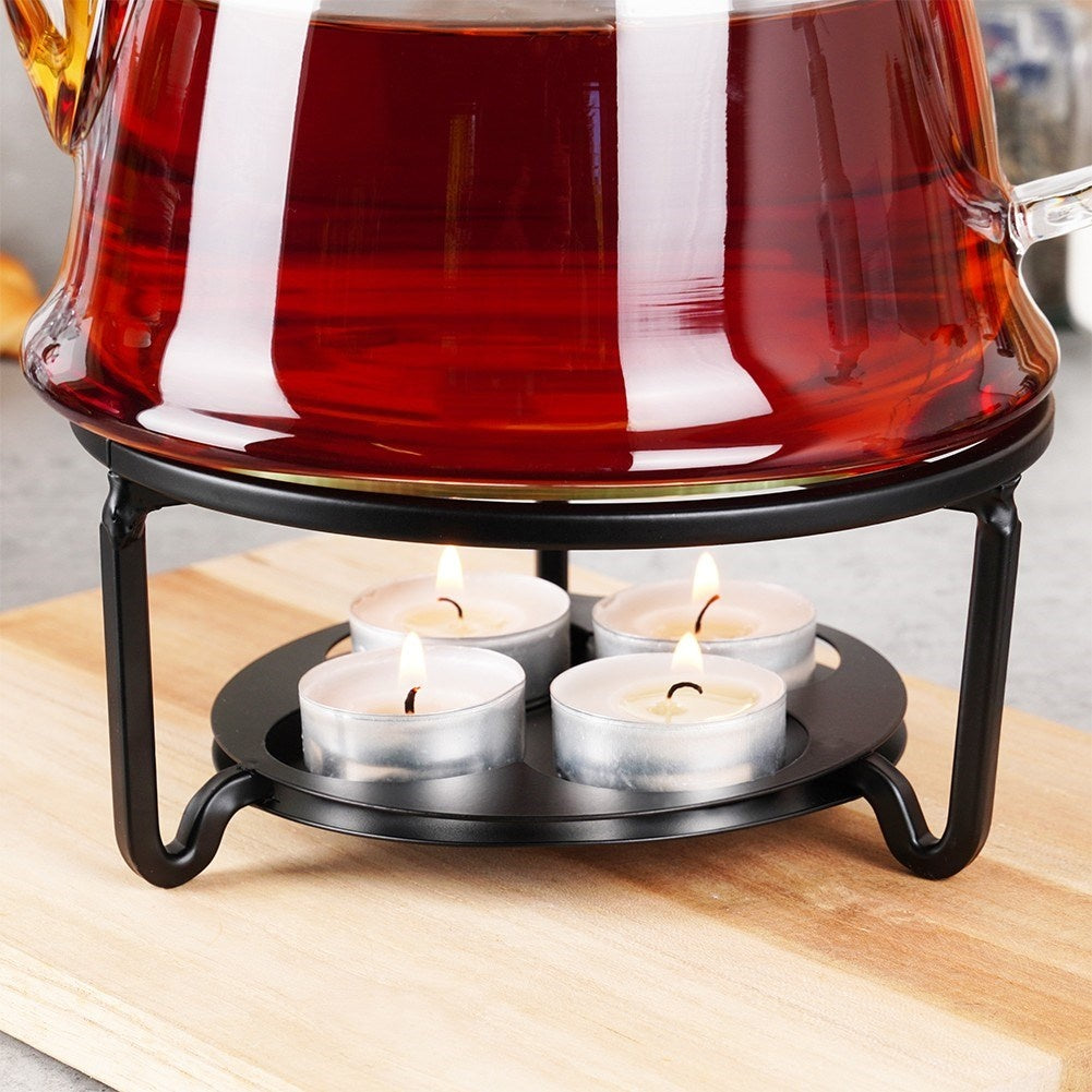Metal heater for teapots and fondue