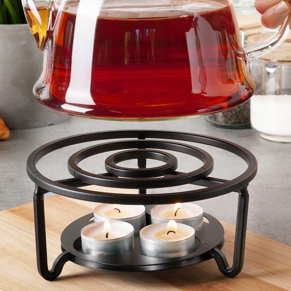 Metal heater for teapots and fondue