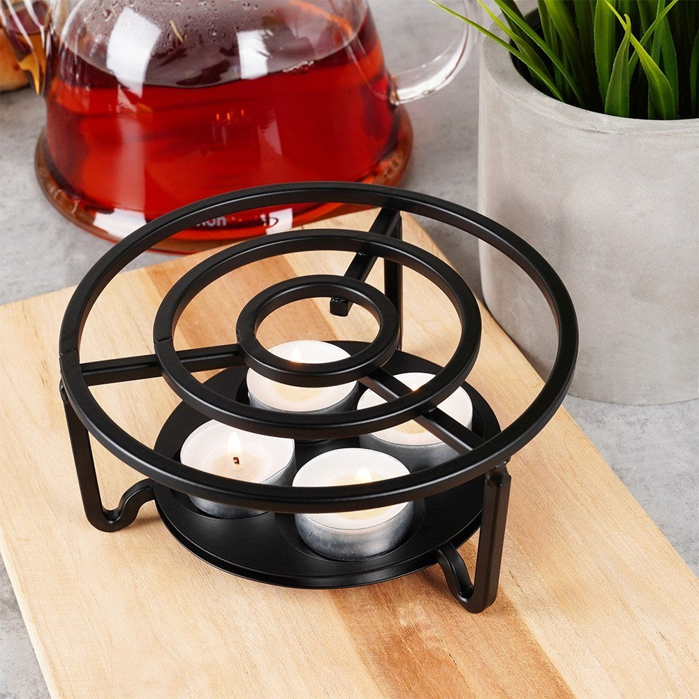 Metal heater for teapots and fondue