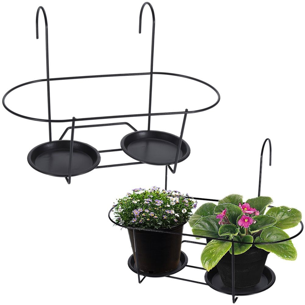 Metal holder for two pots, stable and perfect for the balcony