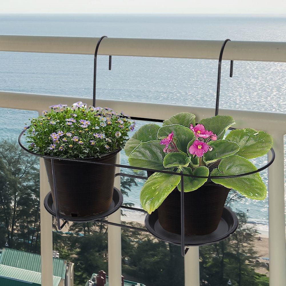 Metal holder for two pots, stable and perfect for the balcony