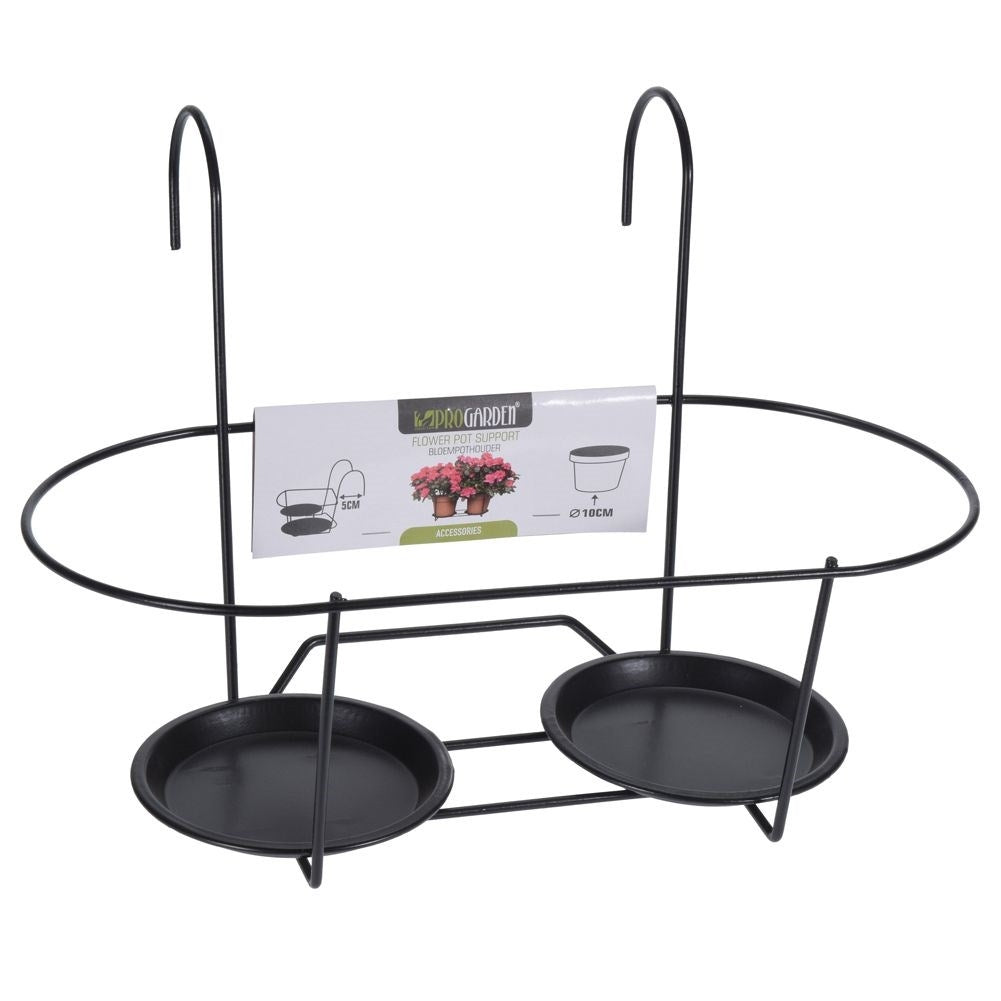 Metal holder for two pots, stable and perfect for the balcony