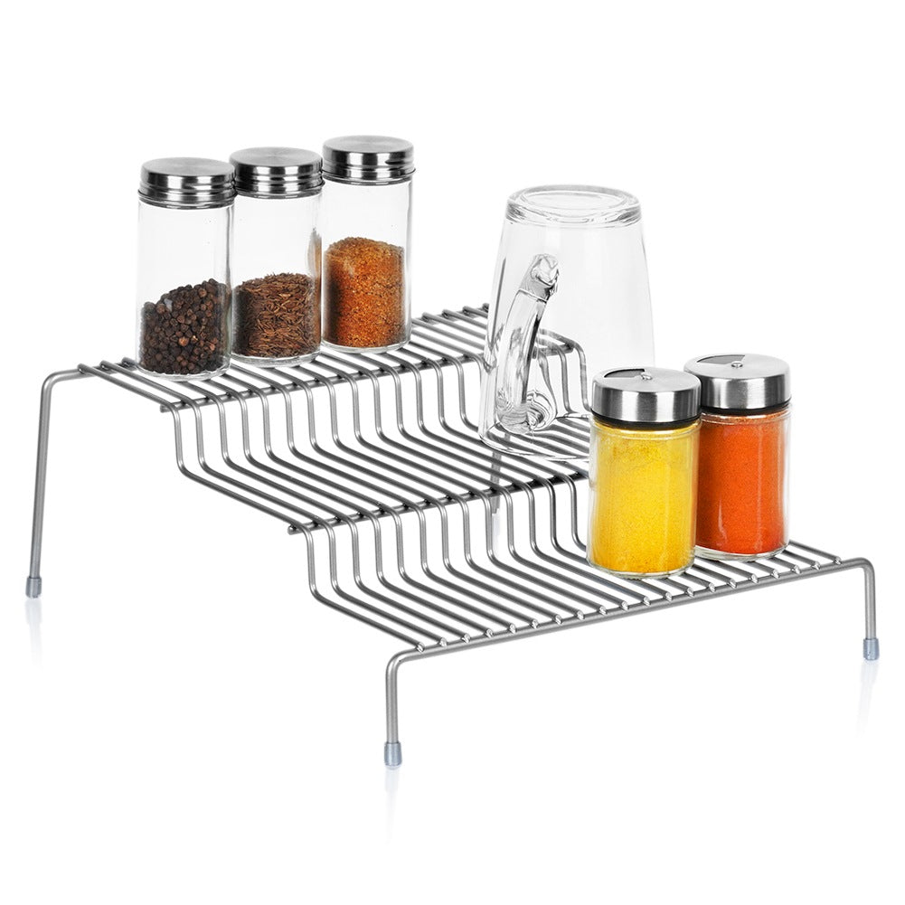 Metal kitchen shelf, gray, 3-level, 28x26x11 cm