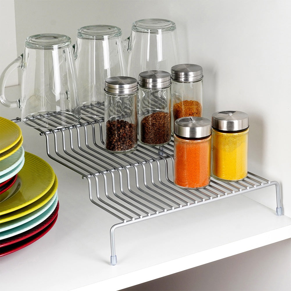 Metal kitchen shelf, gray, 3-level, 28x26x11 cm