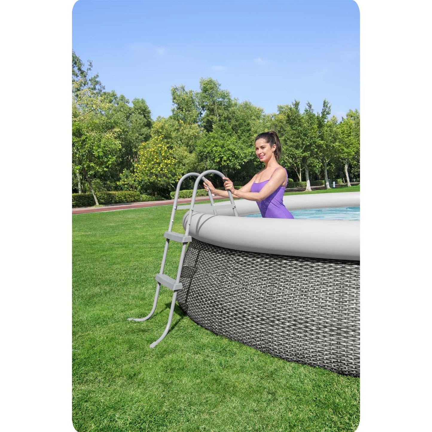Metal ladder for swimming pools 84 cm Bestway 58430