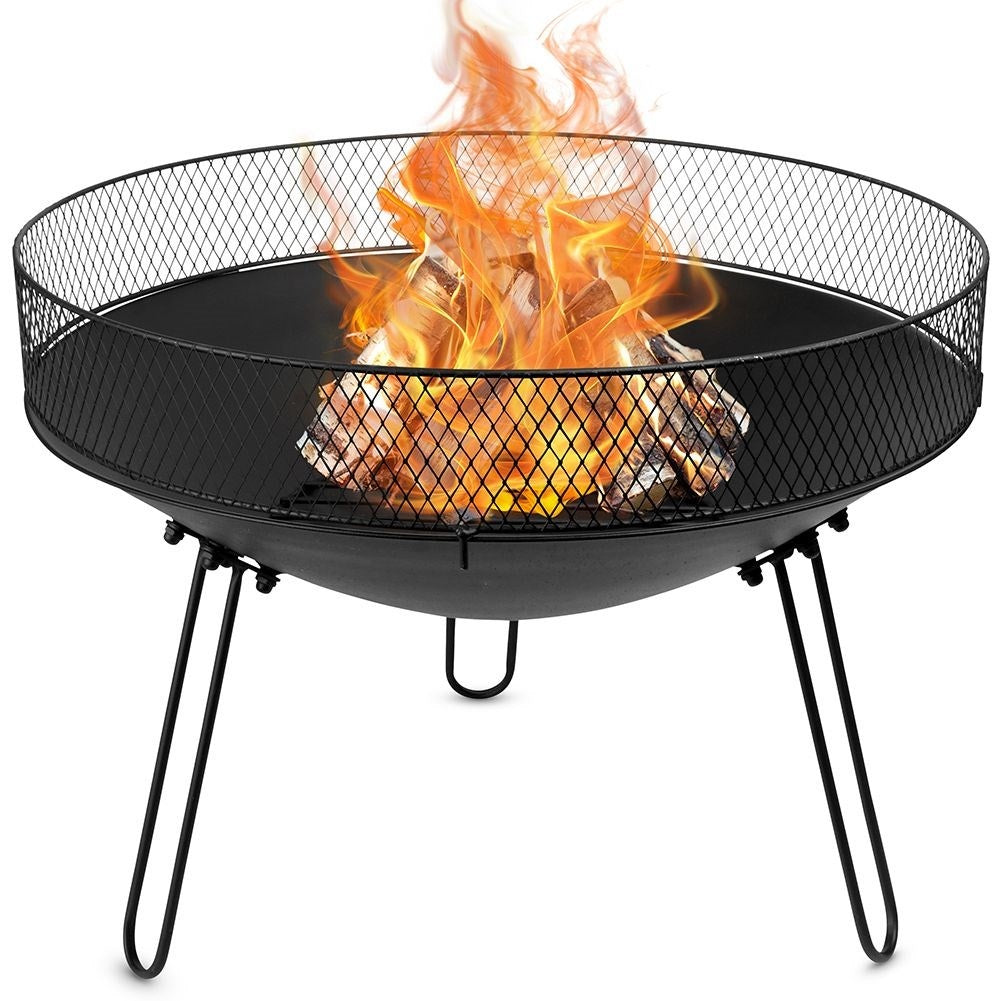 Metallic Fireplace 60 cm: Safe Fire Pit for Garden/Terrace