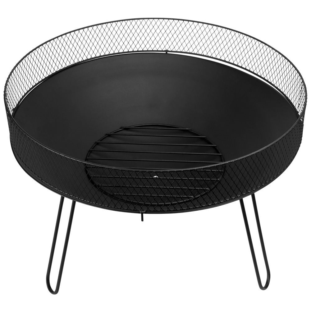 Metallic Fireplace 60 cm: Safe Fire Pit for Garden/Terrace
