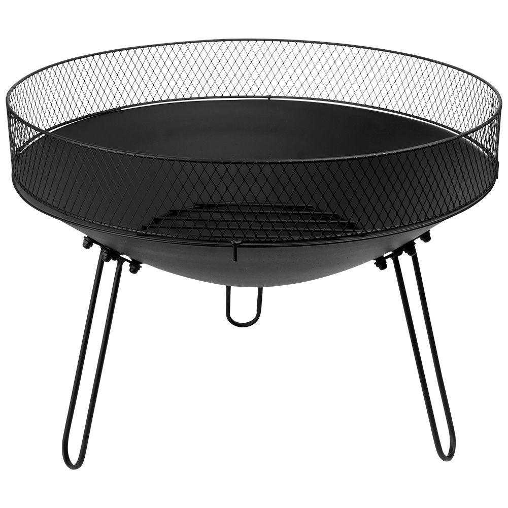 Metallic Fireplace 60 cm: Safe Fire Pit for Garden/Terrace