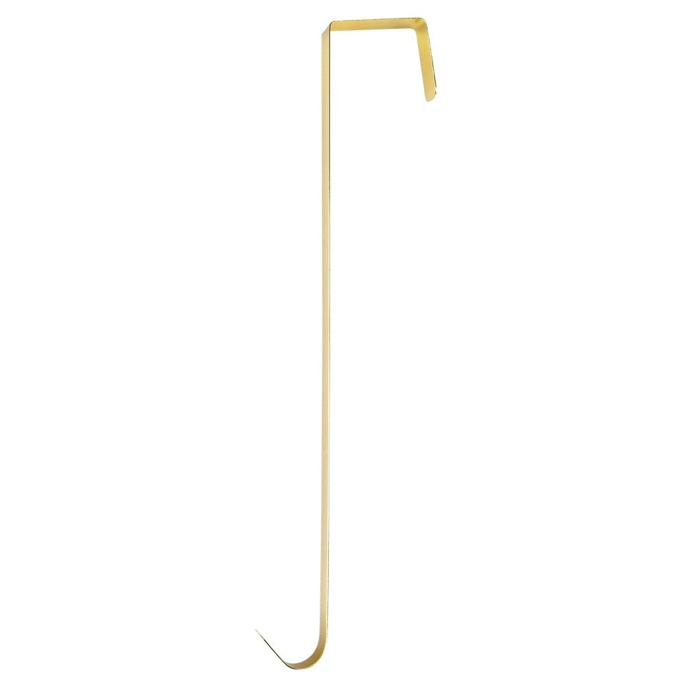Metallic golden wreath hanger for festive decoration