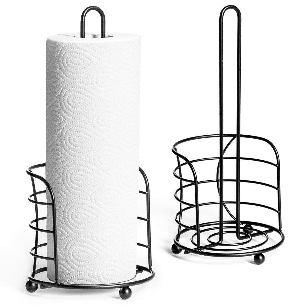 Metallic kitchen roll holder in trendy black matt colour