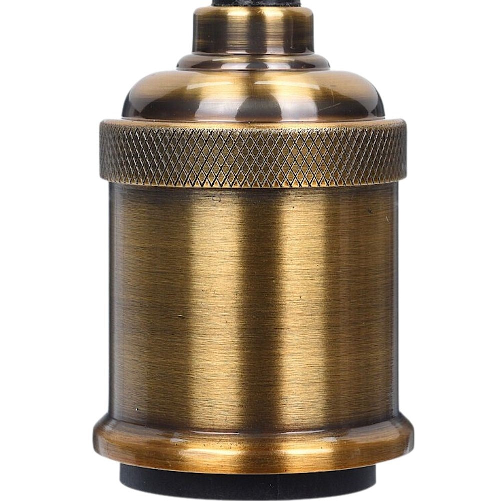 Metallic lamp base with cable for decorative ceiling suspension