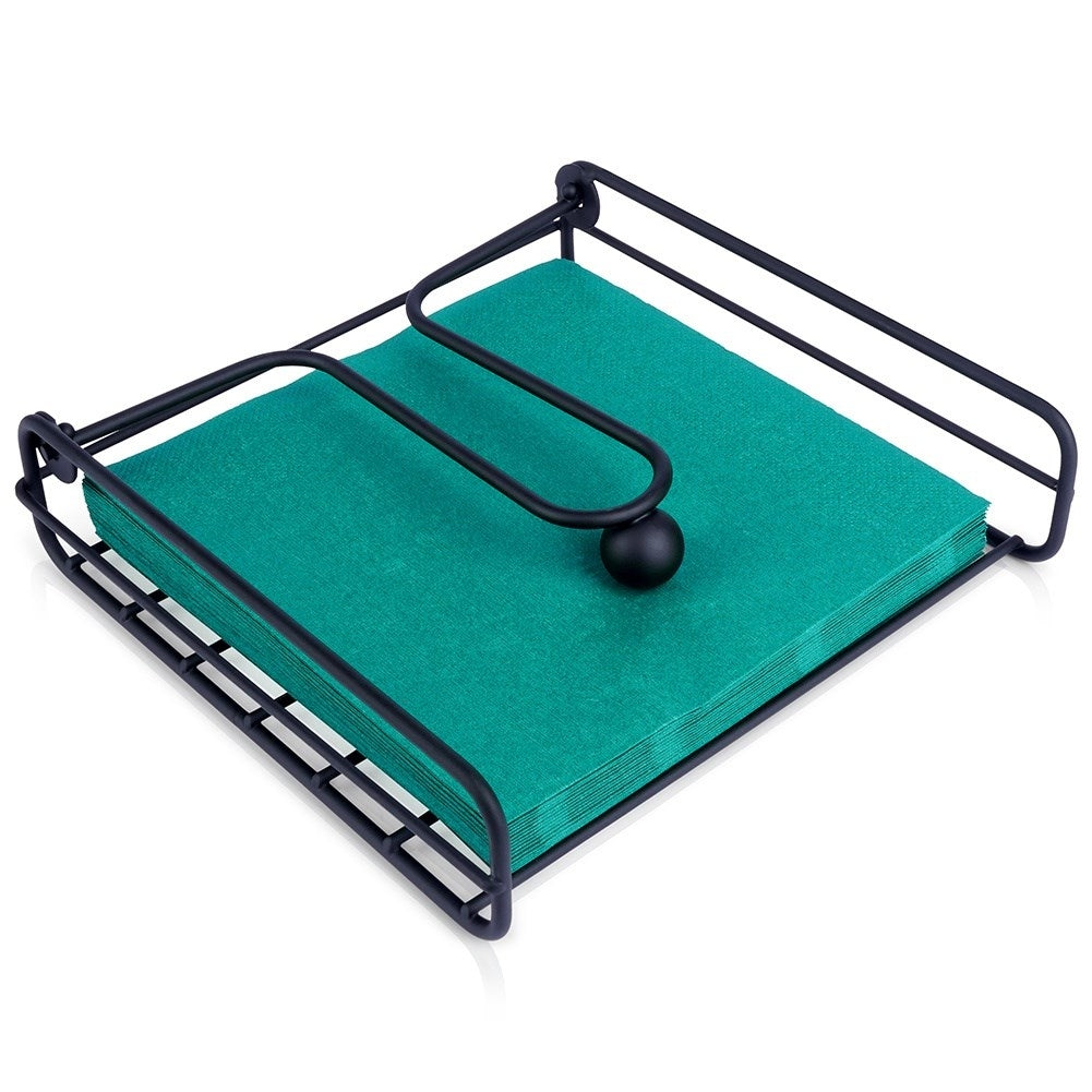 Metal napkin holder - Keeps napkins in place even in windy conditions.
