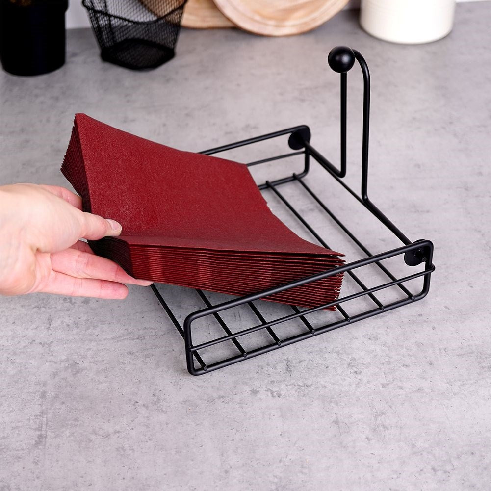 Metal napkin holder with firm grip and pressure function