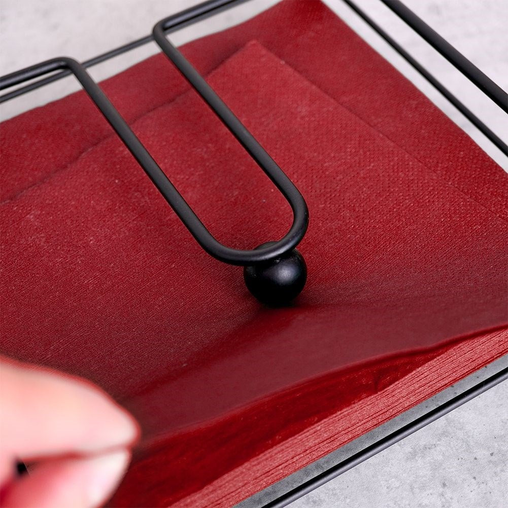 Metal napkin holder with firm grip and pressure function