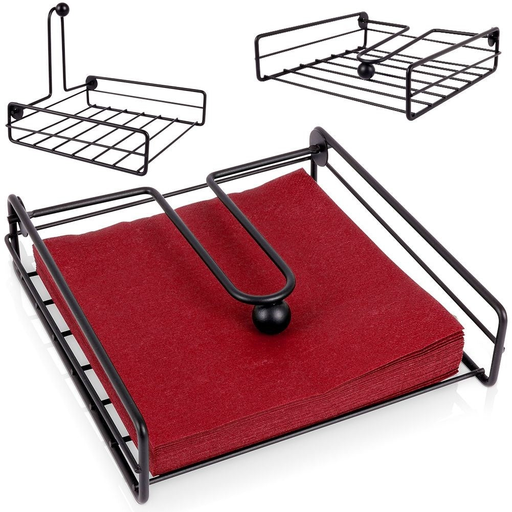 Metal napkin holder with firm grip and pressure function