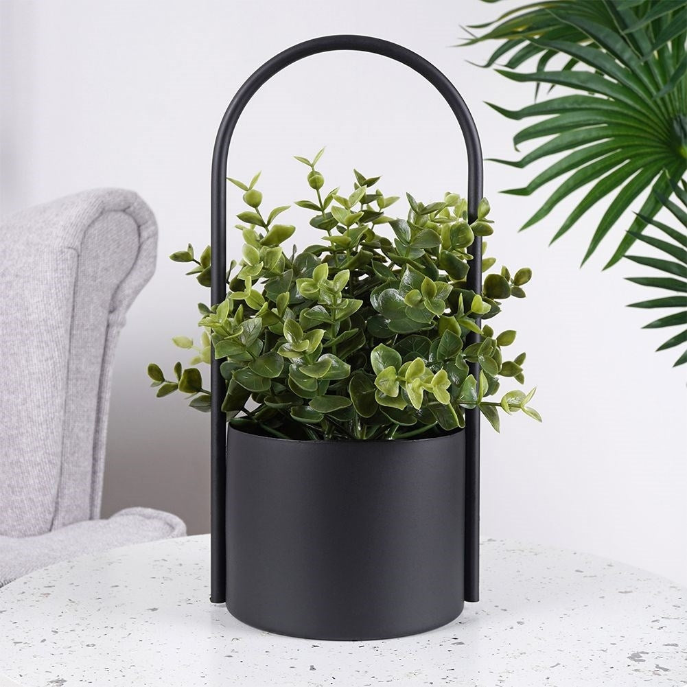 Metal pot with handle for indoor and outdoor use