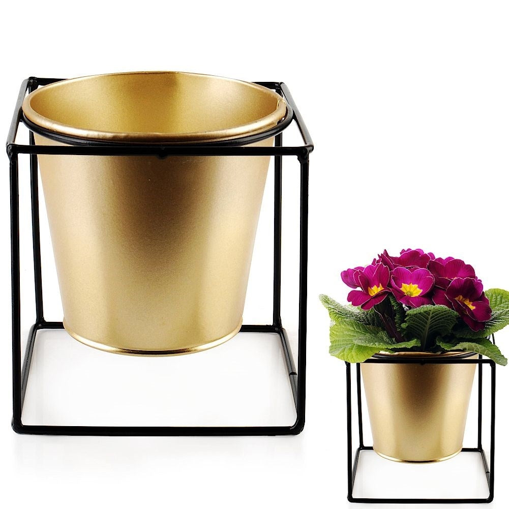 Metal pot with stand for plants - Glamor & Loft style