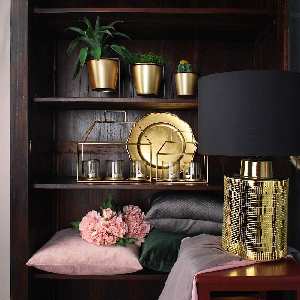 Metal pot with stand for plants - Glamor & Loft style