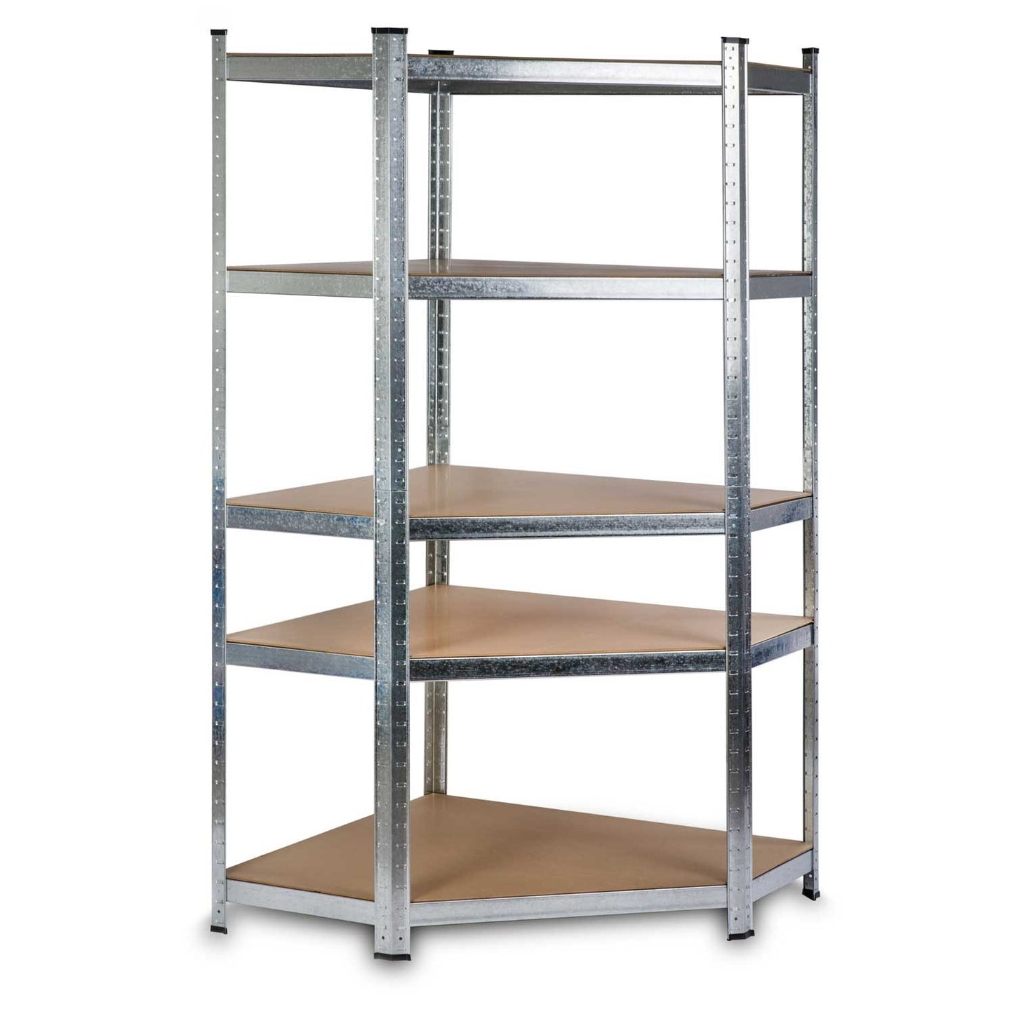 Corner Metal Shelf Unit, 180x90x40cm, 5 MDF Shelves