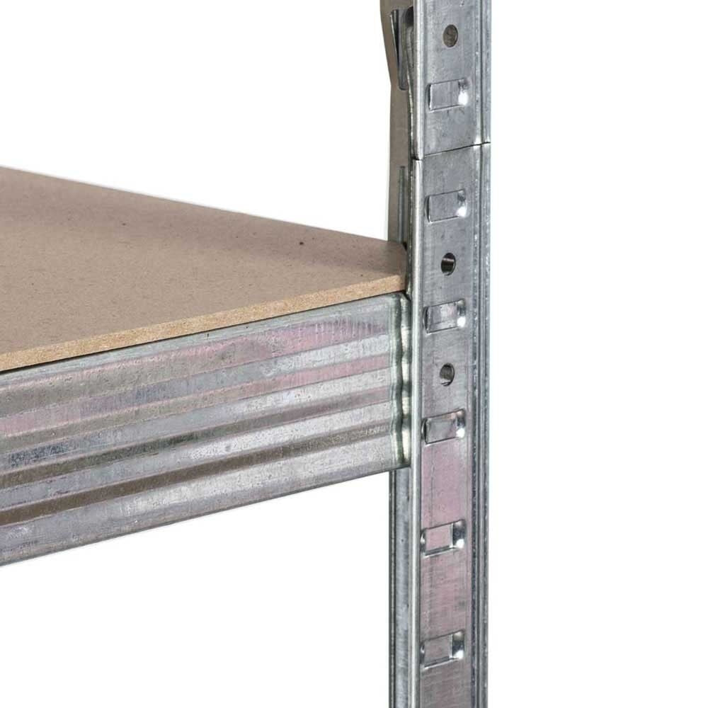 Corner Metal Shelf Unit, 180x90x40cm, 5 MDF Shelves