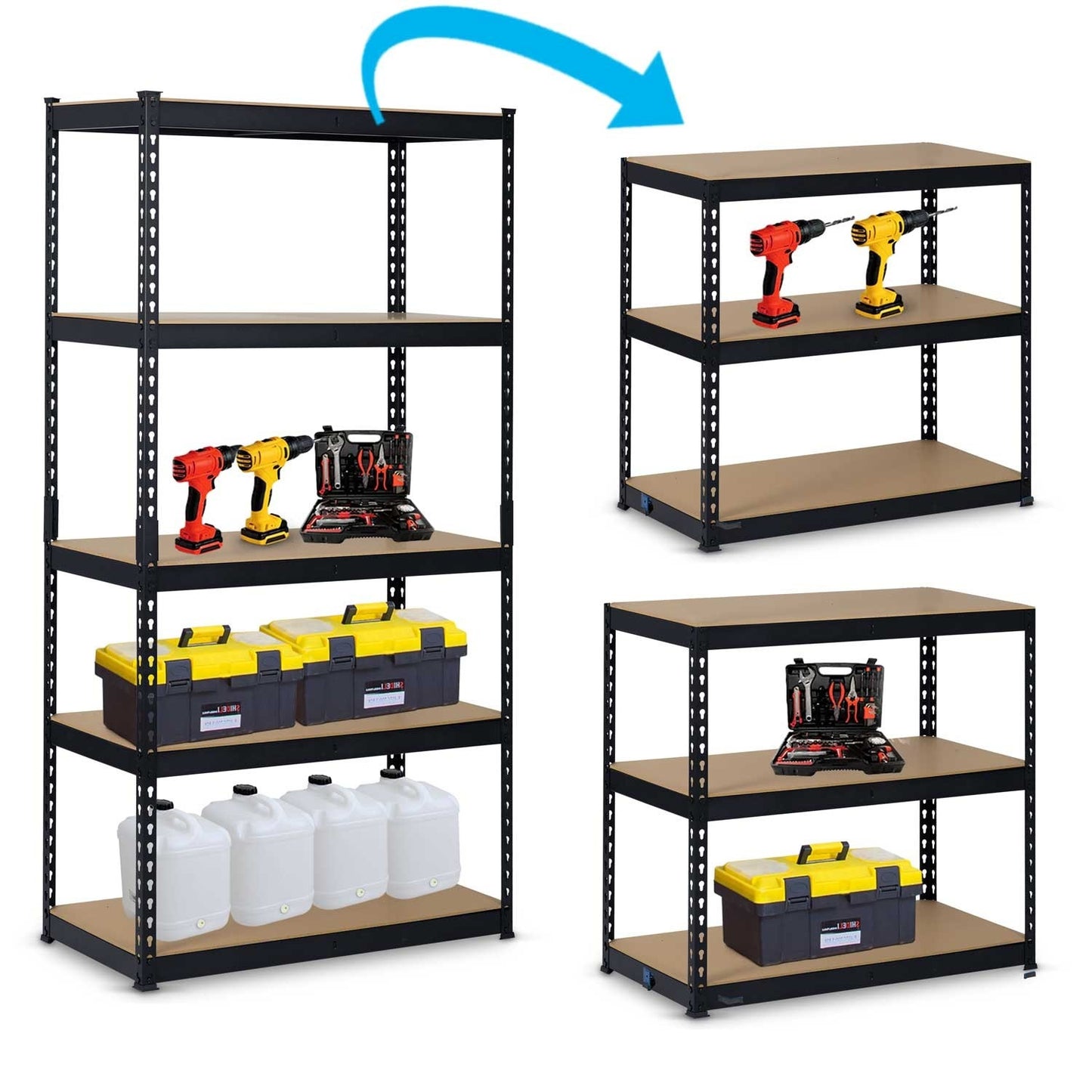 Metal storage rack 183 x 90 x 45 cm Humberg HR-700 black