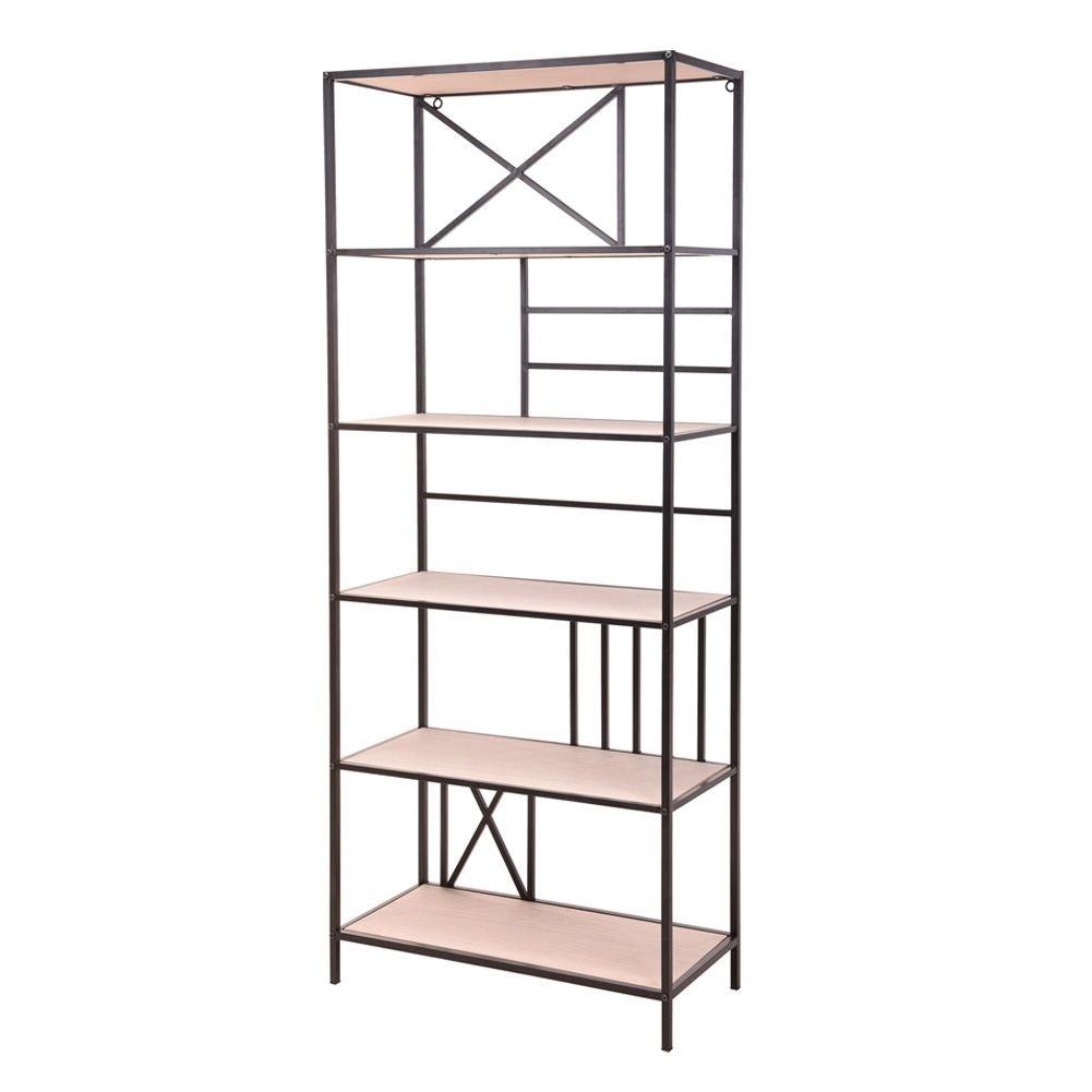 Metal shelf for books, pictures and souvenirs in the living room