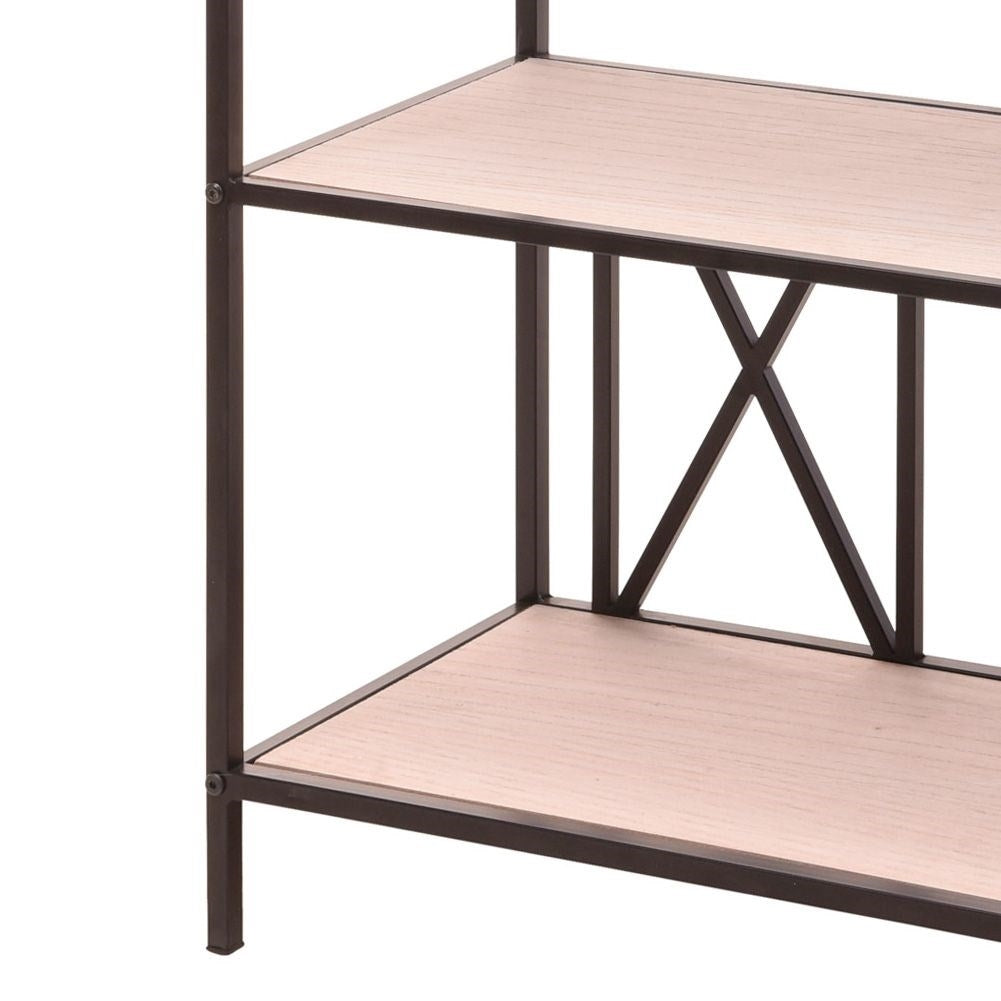 Metal shelf for books, pictures and souvenirs in the living room
