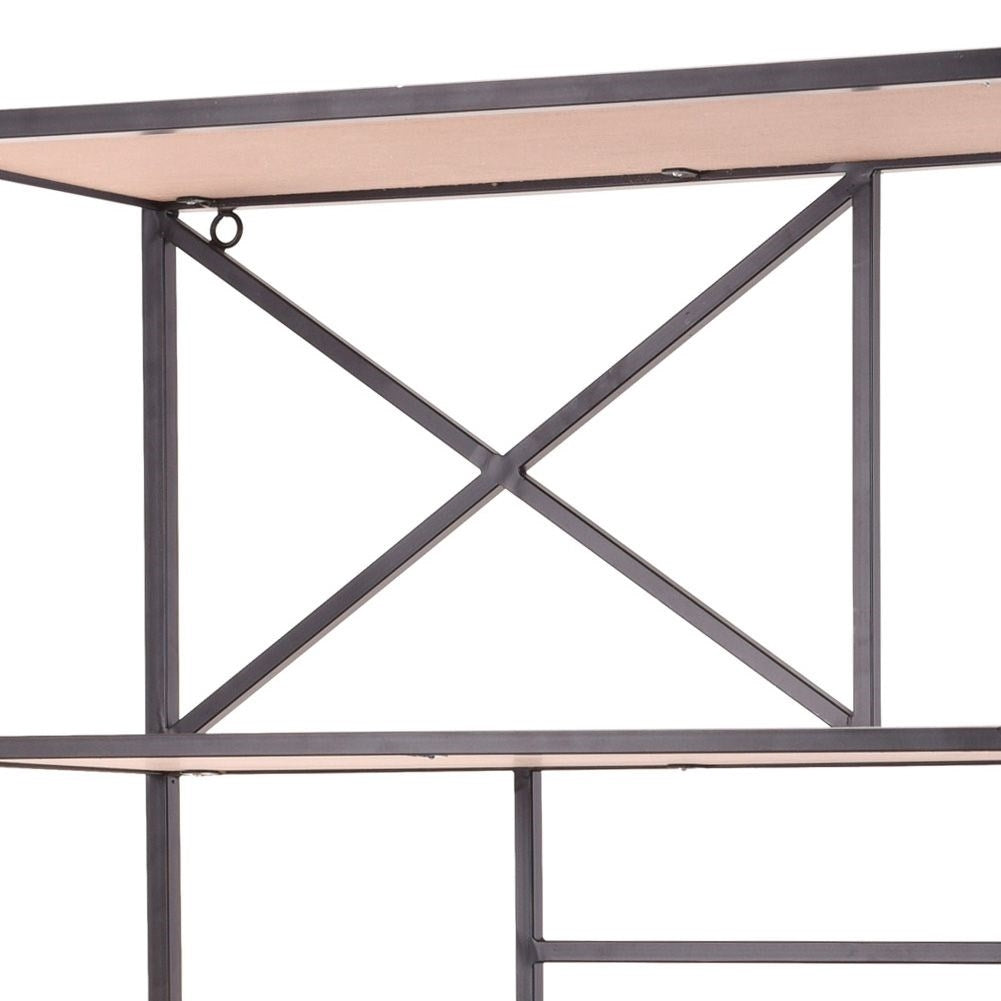 Metal shelf for books, pictures and souvenirs in the living room