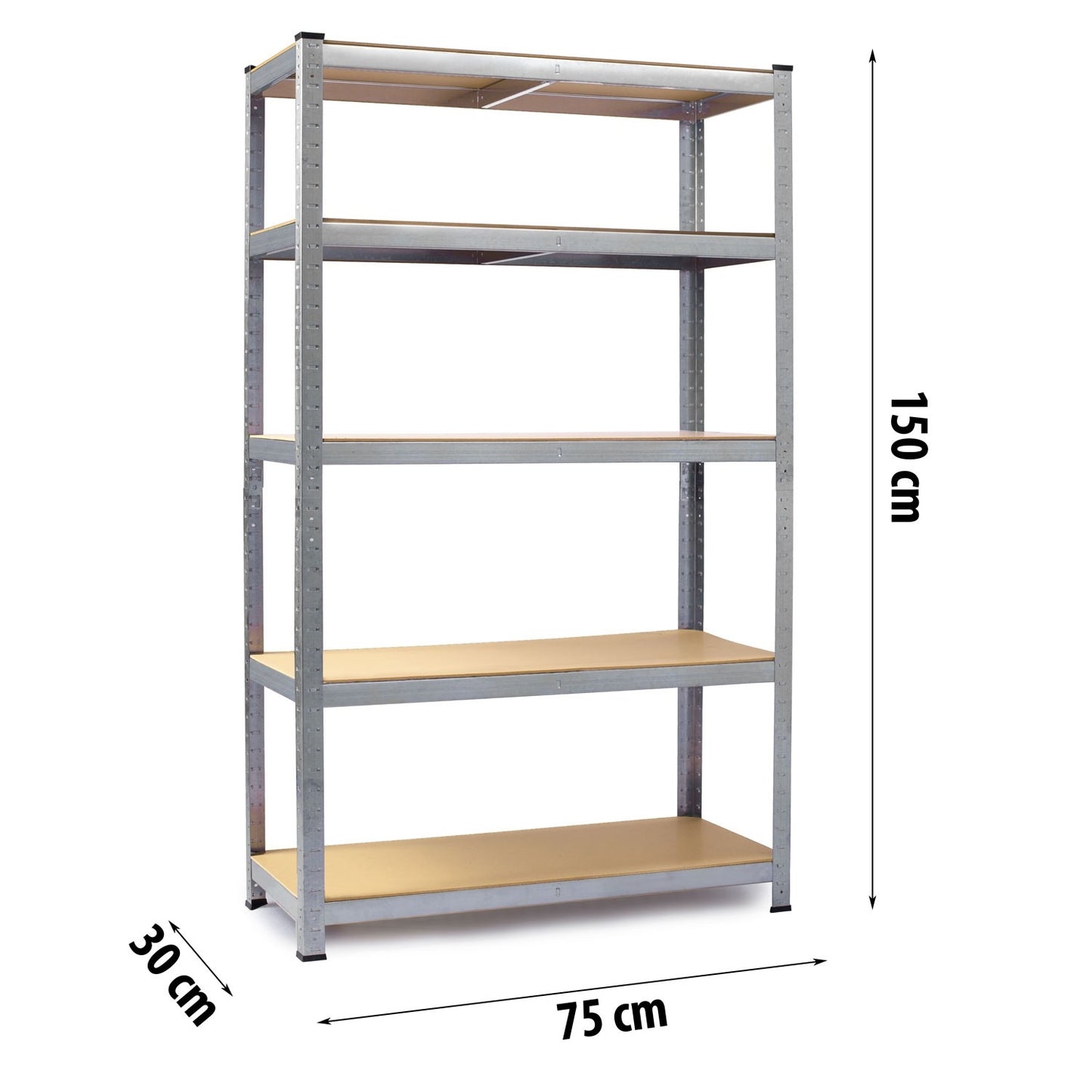 Metal shelf for storage 150 x 75 x 30 cm Humberg 4840