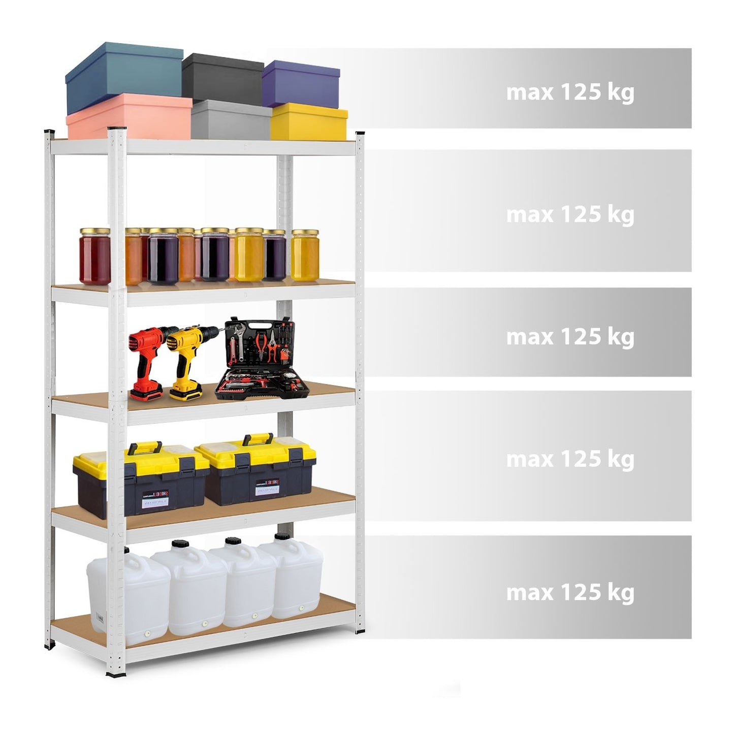 Metal shelf for storage 150 x 75 x 30 cm Humberg 4841