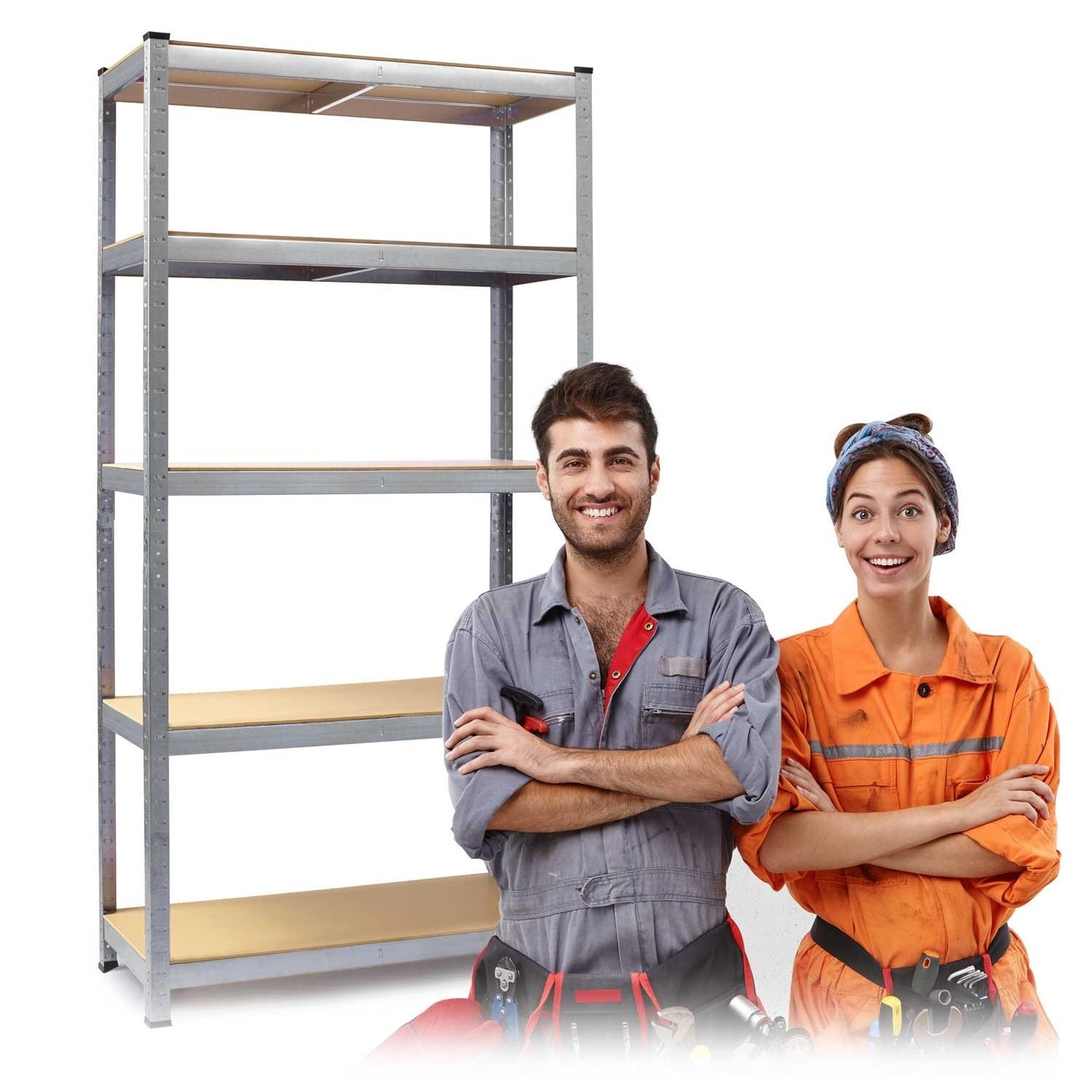 Metal shelf for storage, 150 x 75 x 30 cm - Humberg HR-810
