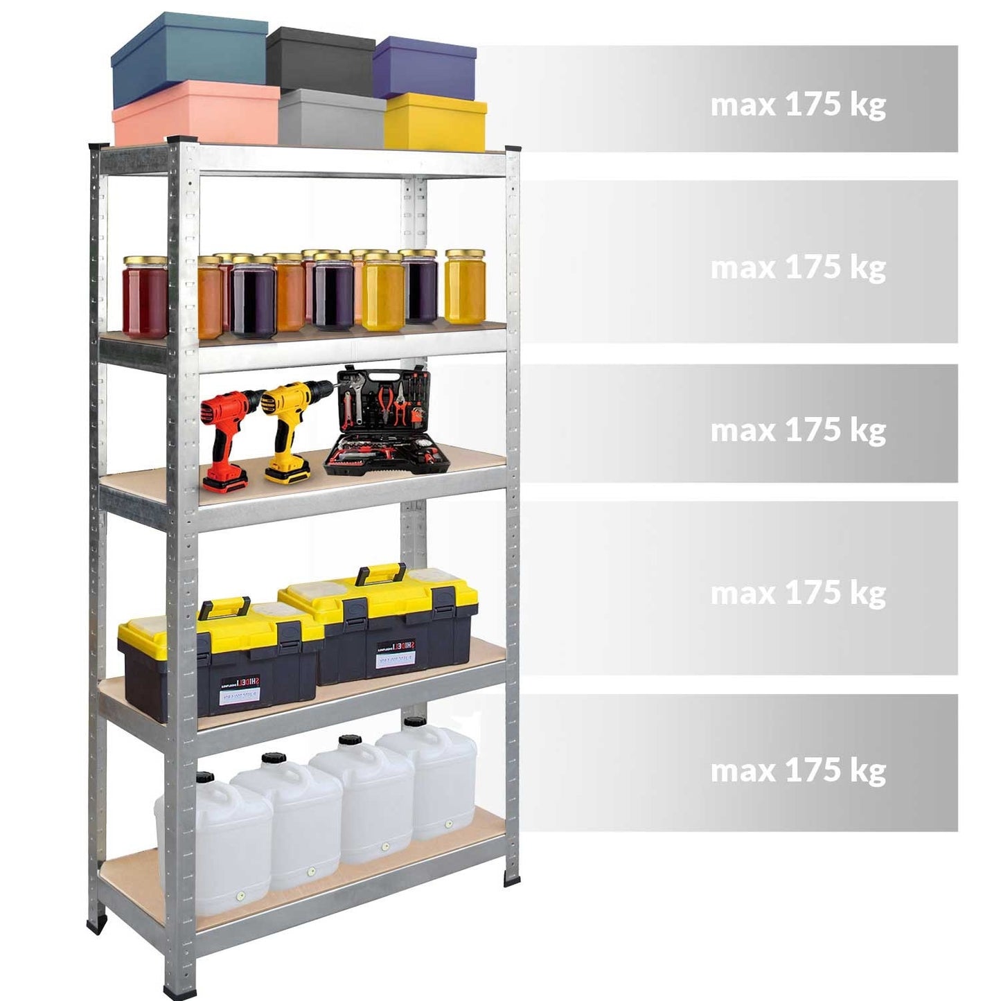 Metal shelf for storage 180 x 90 x 30 cm Humberg 4843