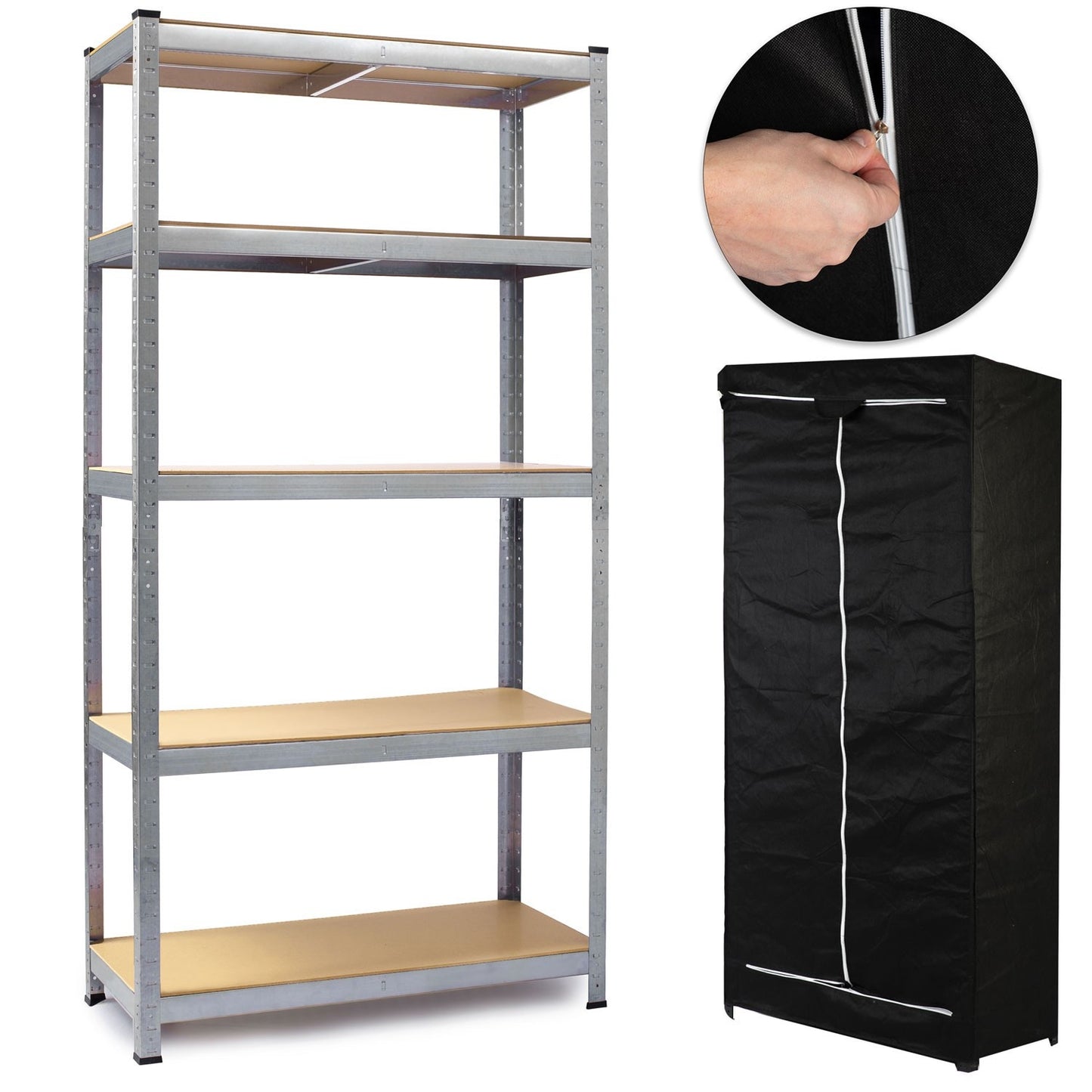 Metal shelf for storage 180 x 90 x 40 cm Humberg HR-812 + FREE protective cover