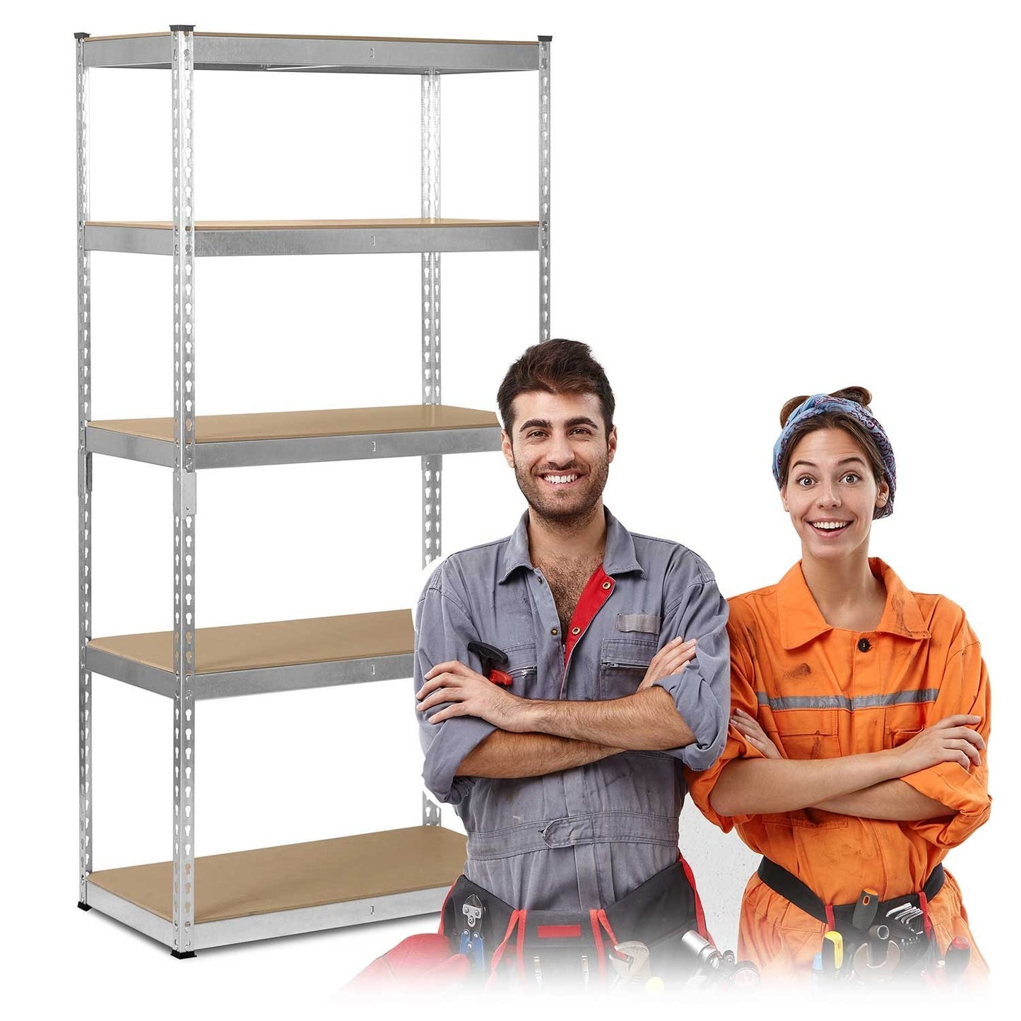 Metal shelf for storage 183 x 90 x 45 cm Humberg HR-700 Silver
