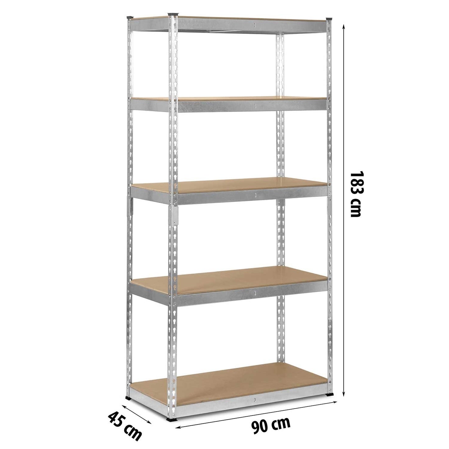 Metal shelf for storage 183 x 90 x 45 cm Humberg HR-700 Silver