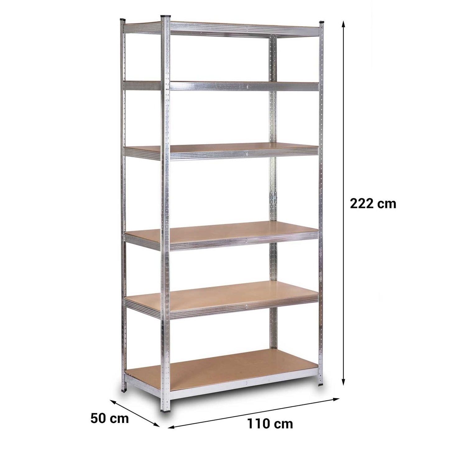 Metal shelf for storage 222 x 110 x 50 cm Humberg HR-815