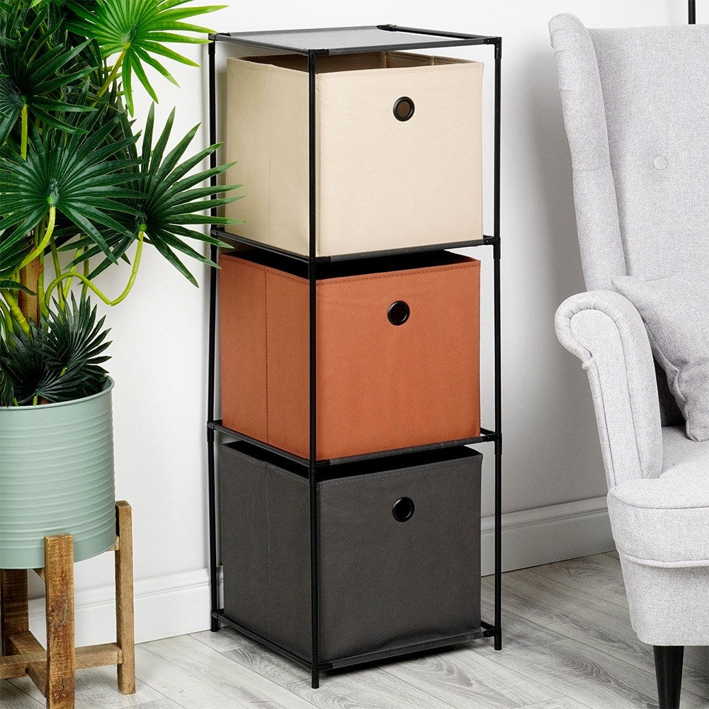 Metal shelf with containers 34.5x34.5x100 cm