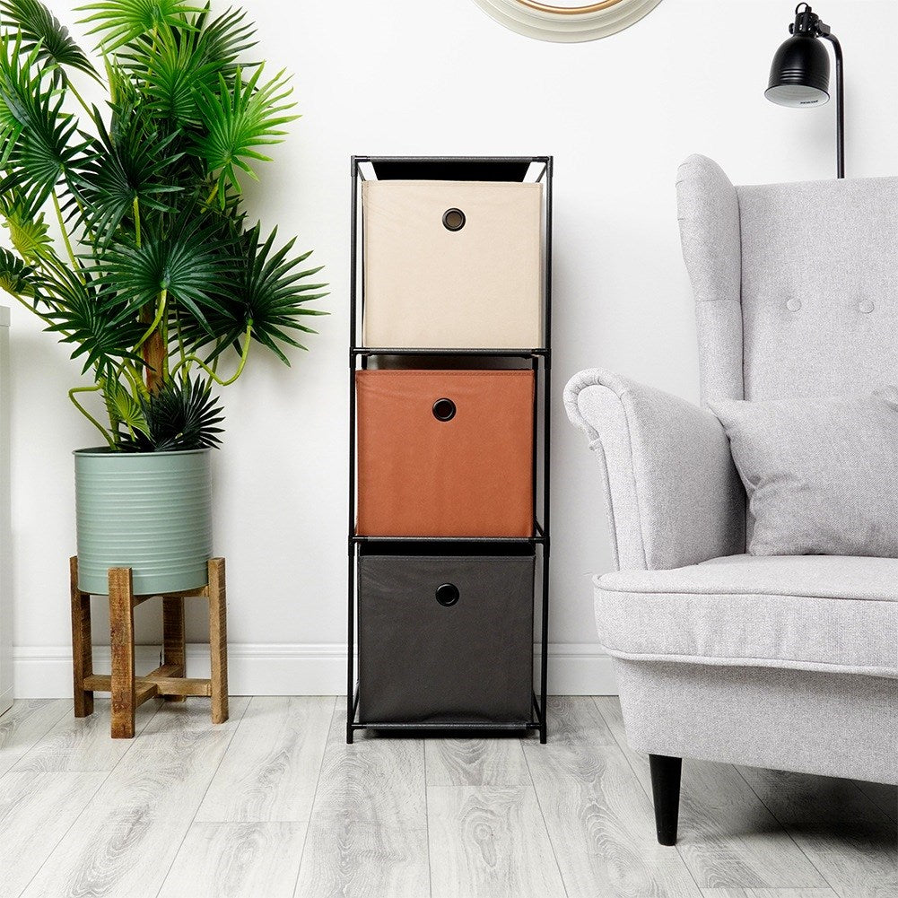 Metal shelf with containers 34.5x34.5x100 cm