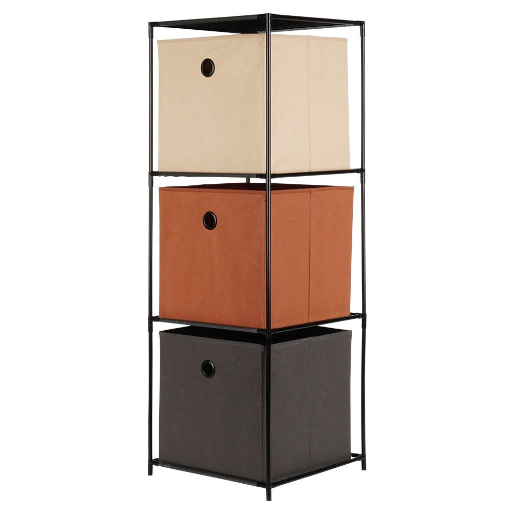 Metal shelf with containers 34.5x34.5x100 cm