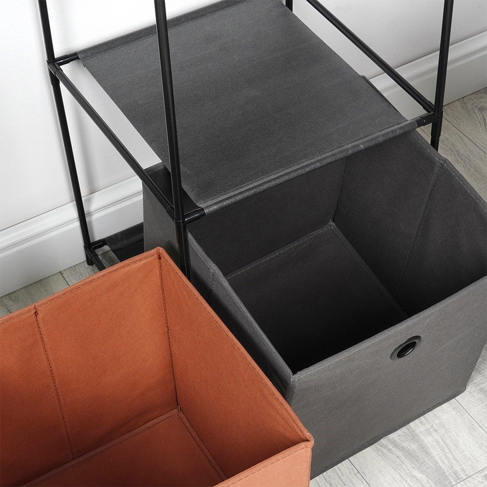 Metal shelf with containers 34.5x34.5x100 cm