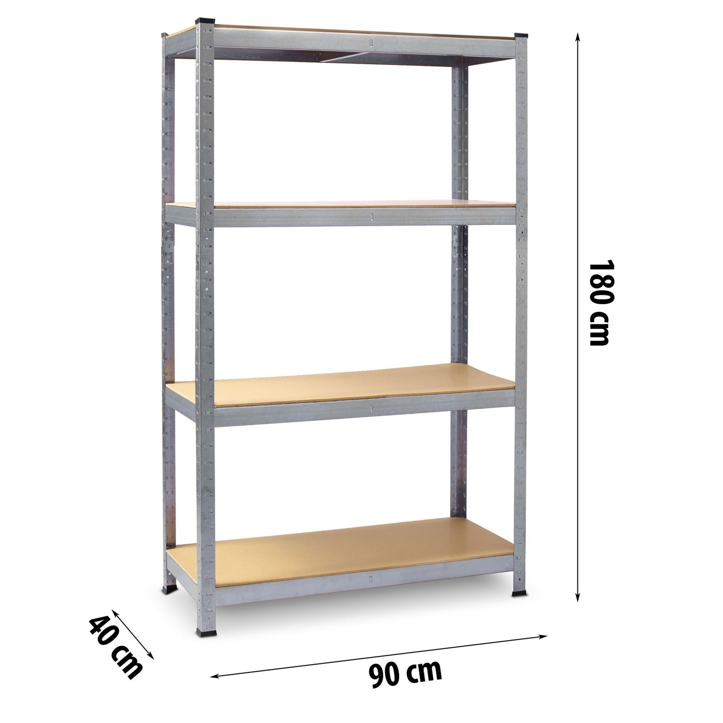 Metal shelves for storage, set of 2, 180 x 90 x 40 cm, Plonos PL-702