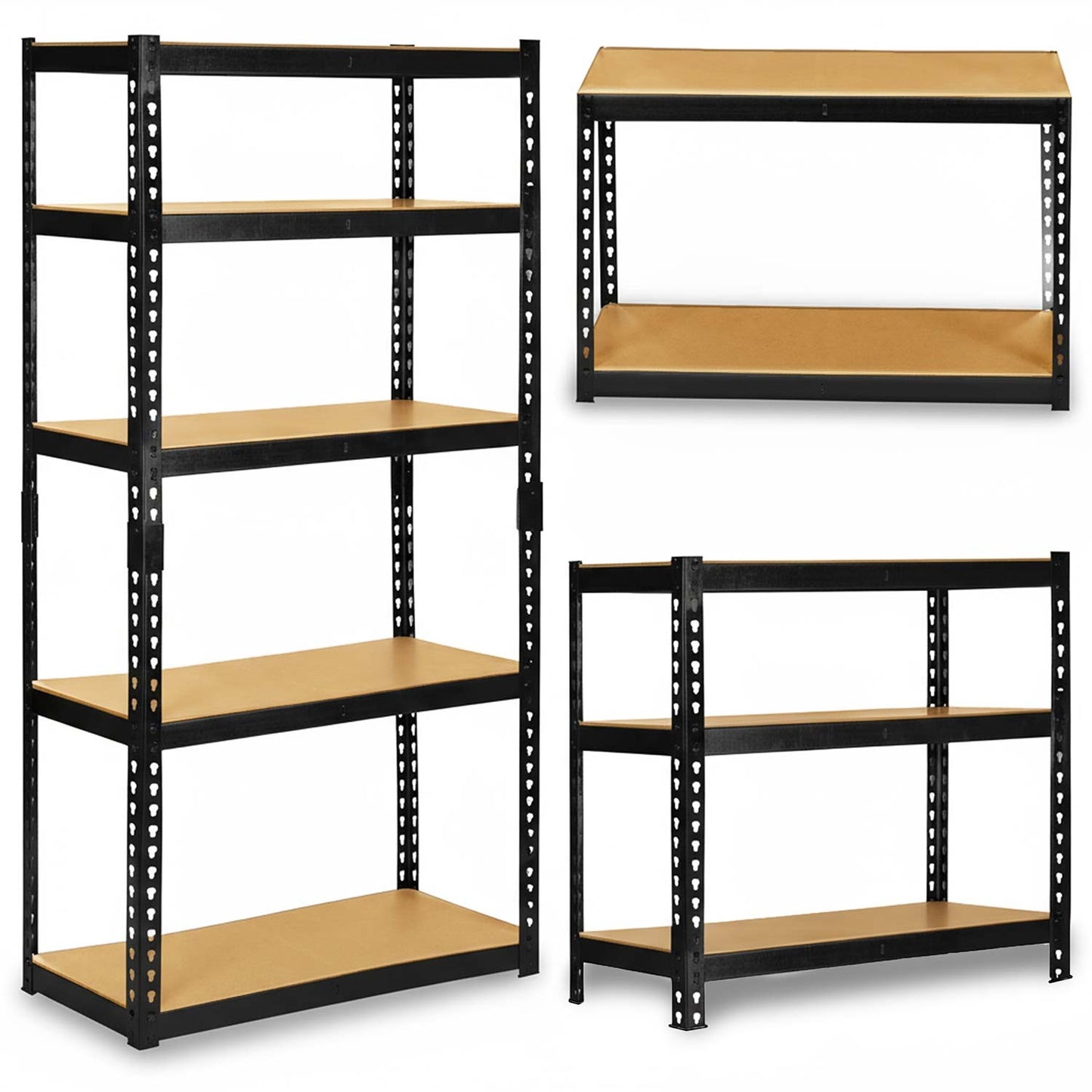 Metal storage shelf 183 x 90 x 40 cm Humberg HR-853 black