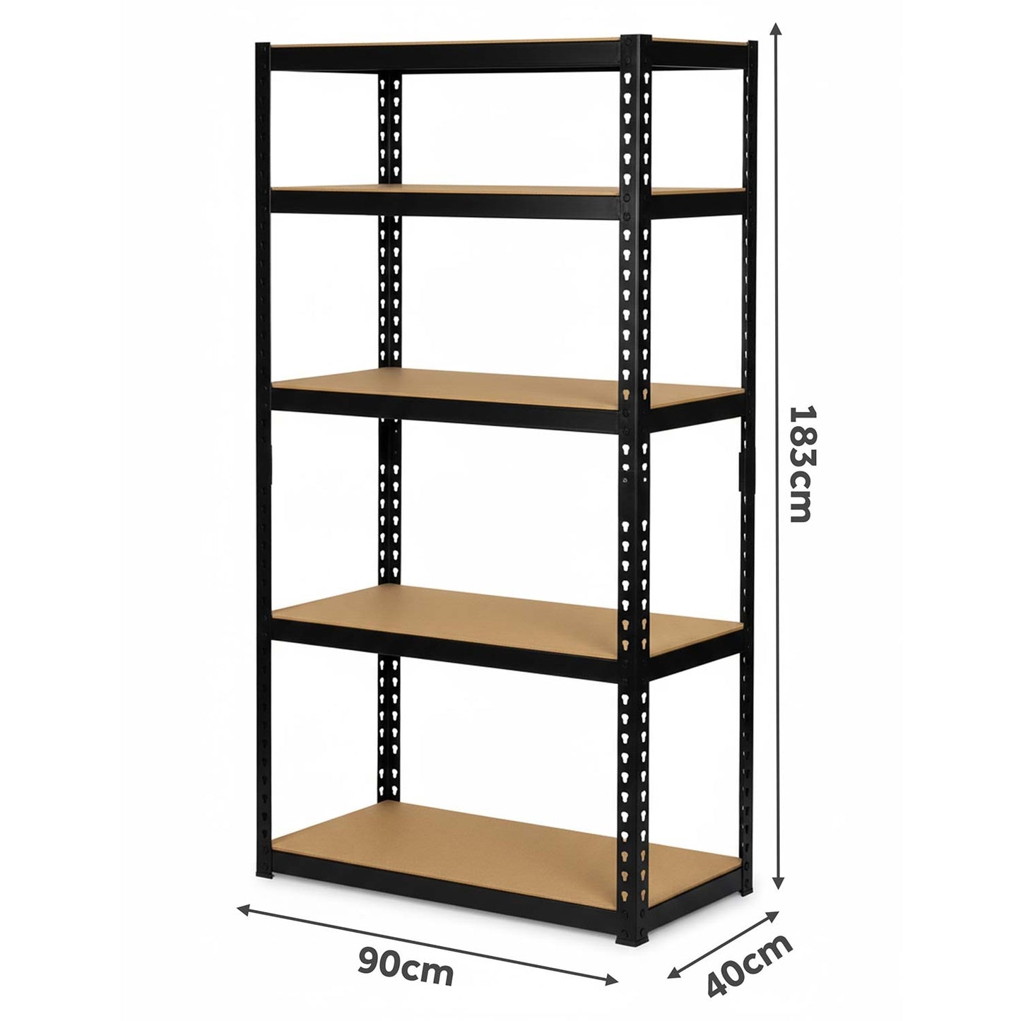 Metal storage shelf 183 x 90 x 40 cm Humberg HR-853 black