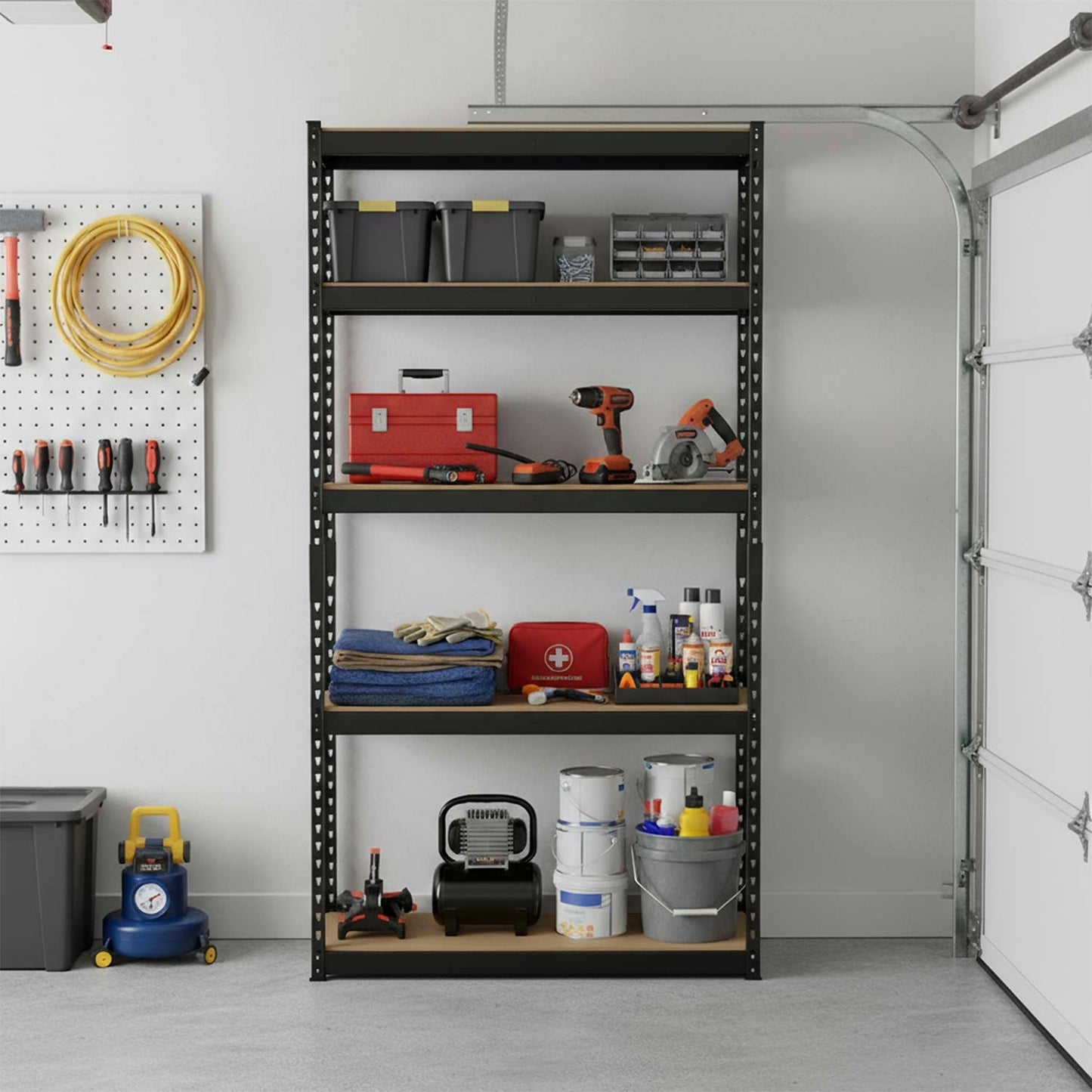 Metal storage shelf 183 x 90 x 40 cm Humberg HR-853 black