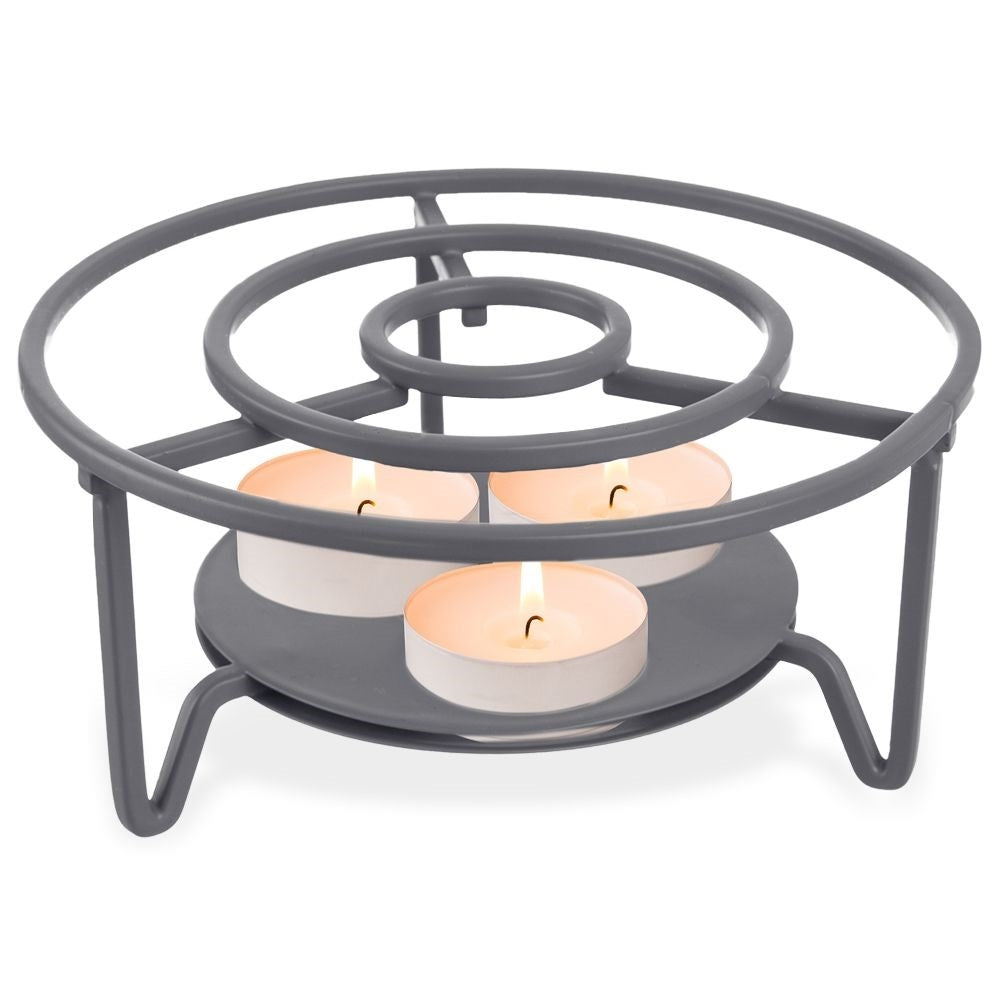 Metal tea warmer for teapots and fondue