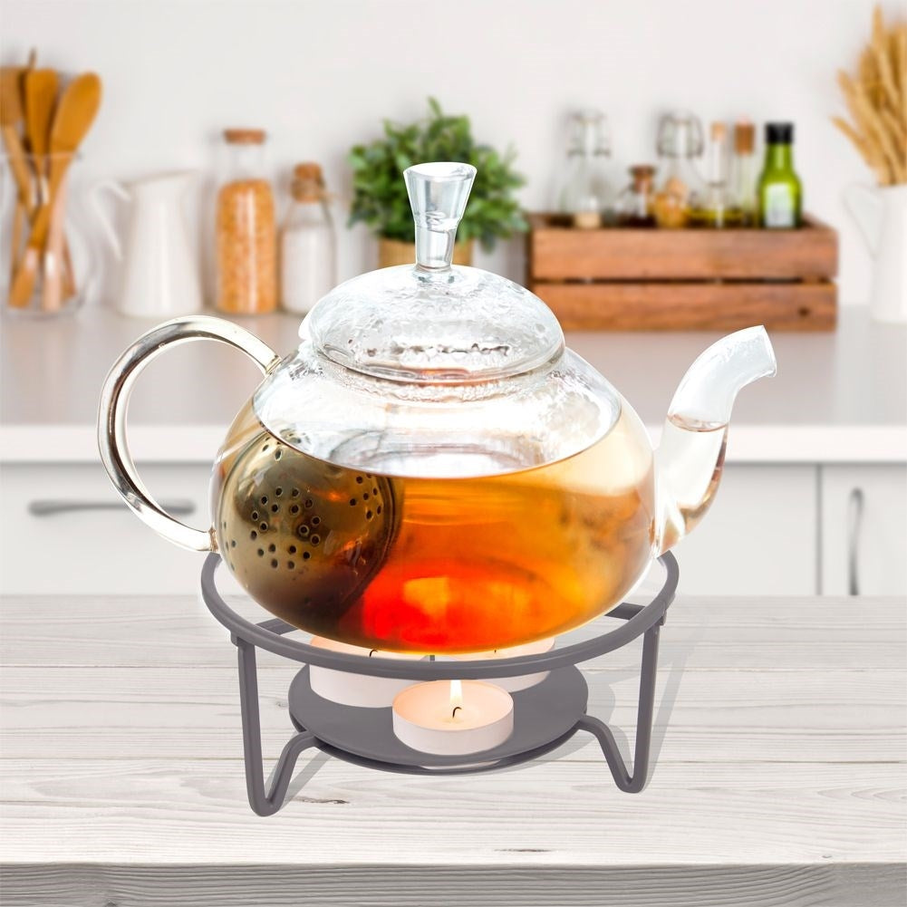 Metal tea warmer for teapots and fondue