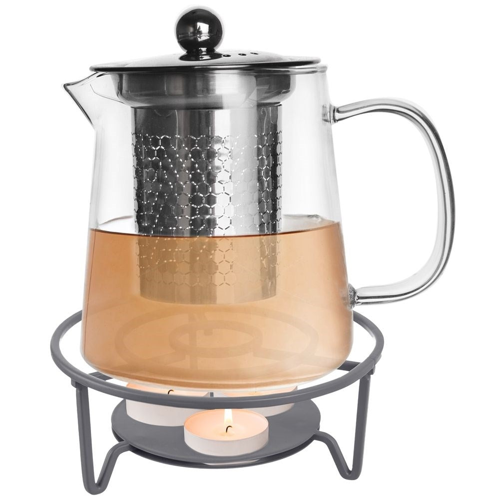 Metal tea warmer for teapots and fondue